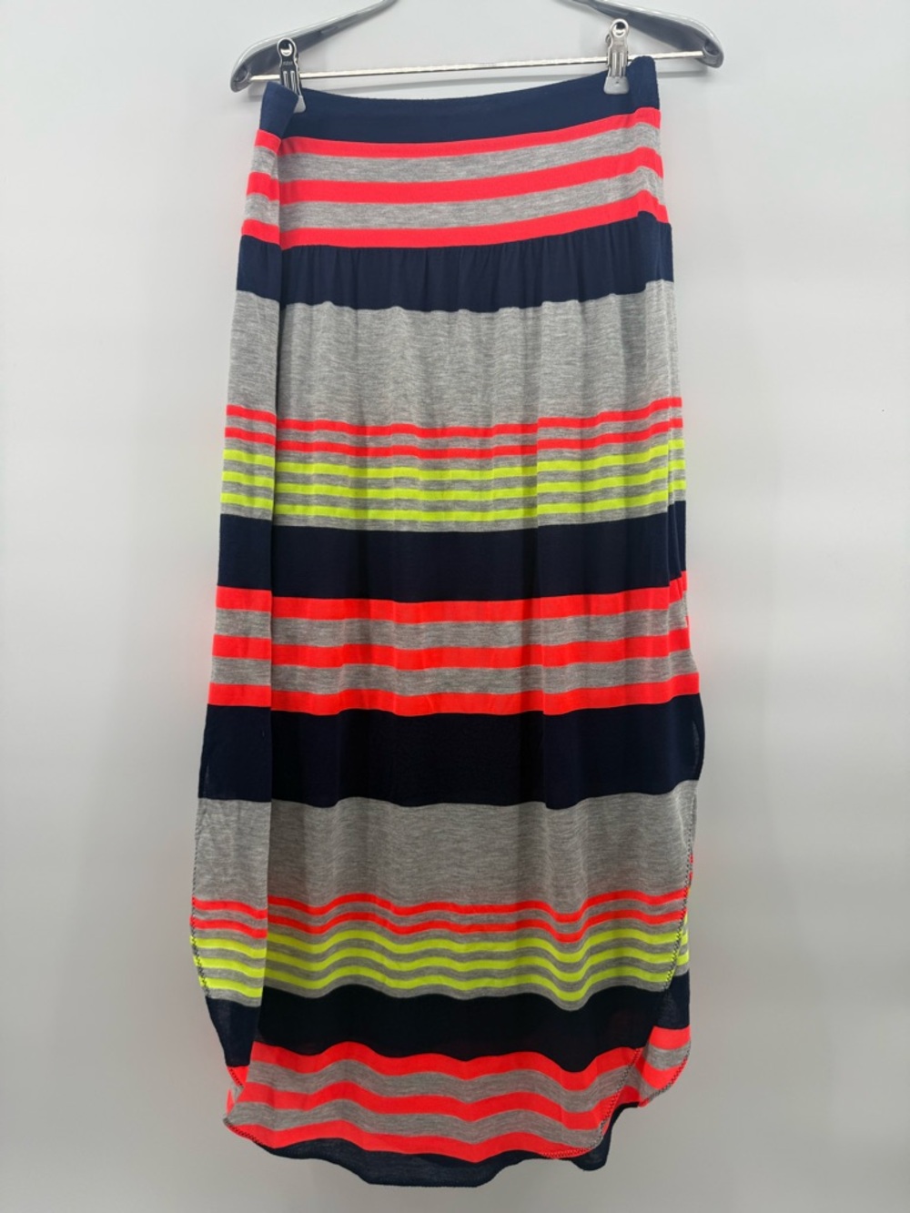 Marc by Marc Jacob’s lightweight neon stripe knit maxi skirt shaped hem size S